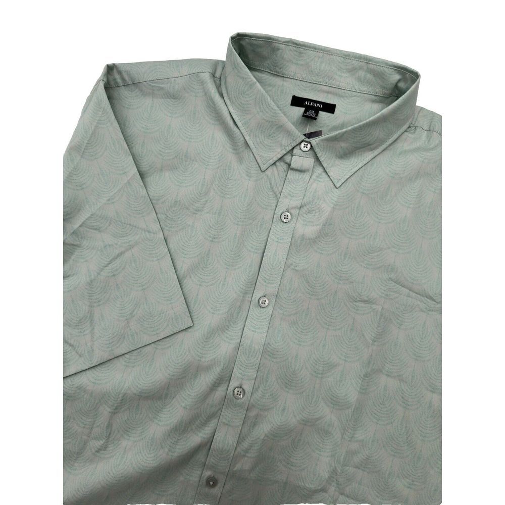 Alfani Men's Geo Print Button Up Shirt Mint‎ Sugar Size XXL NEW